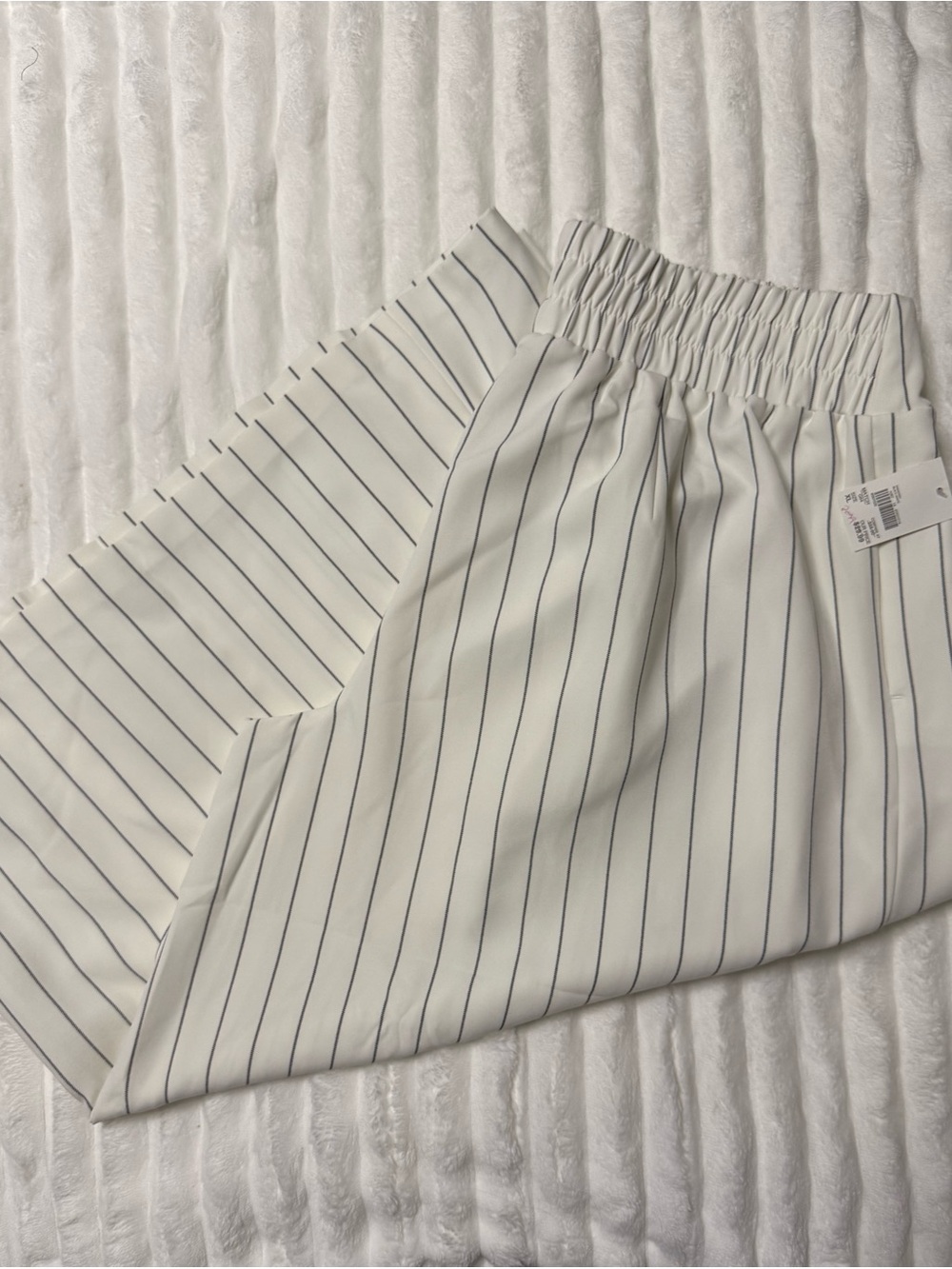 371-Cato White Pinstripe Wide-Leg Pants